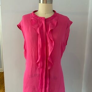 Pink Ruffled Sleeveless Top